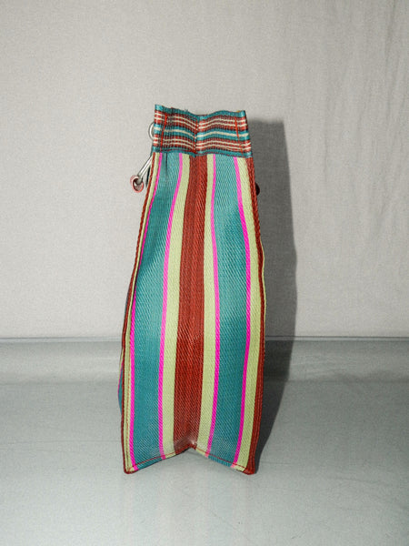 Load image into Gallery viewer, PUEBCO • Recycled Plastic Stripe Bag D15 in Red/Blue
