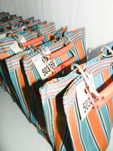 PUEBCO • Recycled Plastic Stripe Bag D15 in Orange/Blue