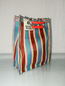 PUEBCO • Recycled Plastic Stripe Bag D15 in Red/Blue
