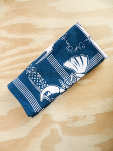 Hand-Dyed "Ready For Seconds" Bandana in Cobalt