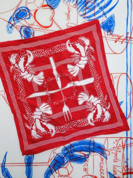 Load image into Gallery viewer, Hand-Dyed &quot;Ready For Seconds&quot; Bandana in Red
