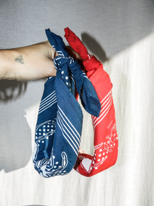 PRESALE: Hand-Dyed "Ready For Seconds" Bandana in Cobalt